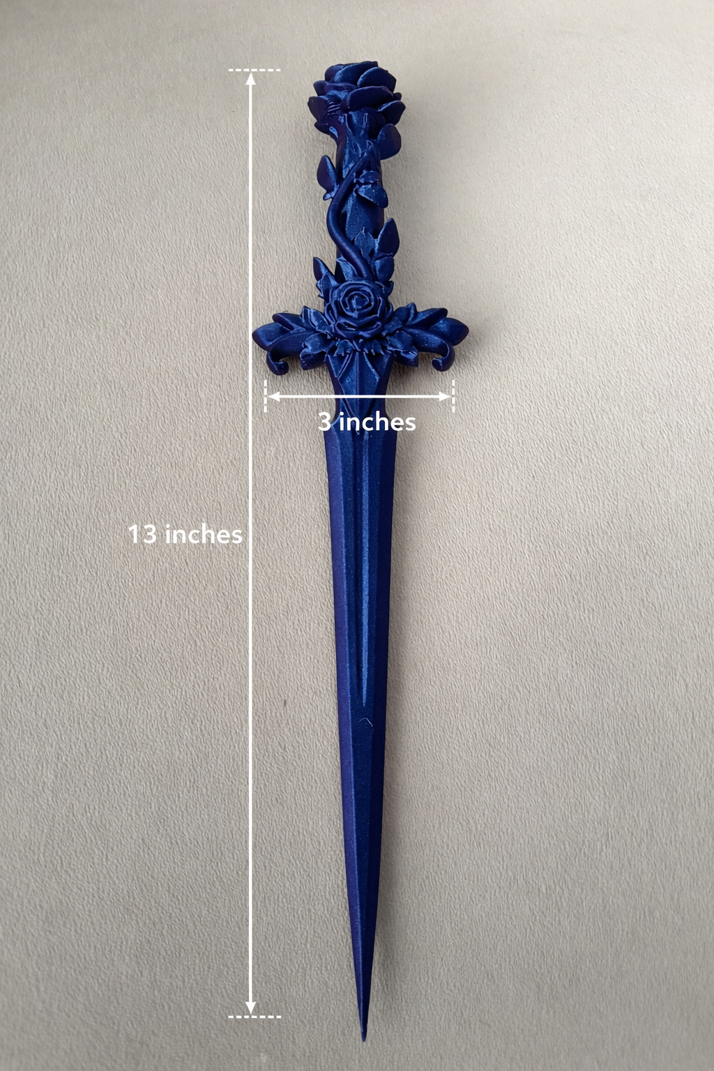 Rose Court Dagger - Burnt Titanium – 3D Printed Bookish Shelf Decor
