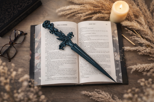 Rose Court Dagger - Burnt Titanium – 3D Printed Bookish Shelf Decor