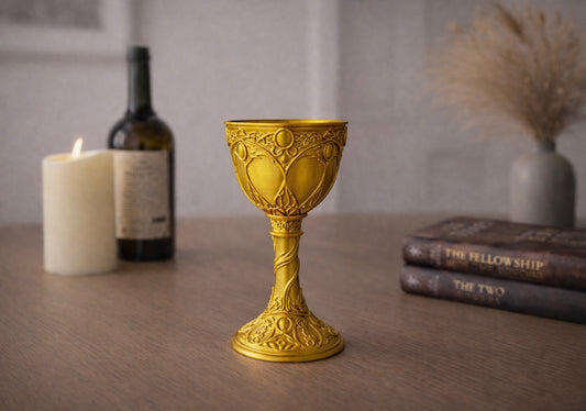 Fantasy Elven Chalice - Gilded - 3D Printed Shelf Decor